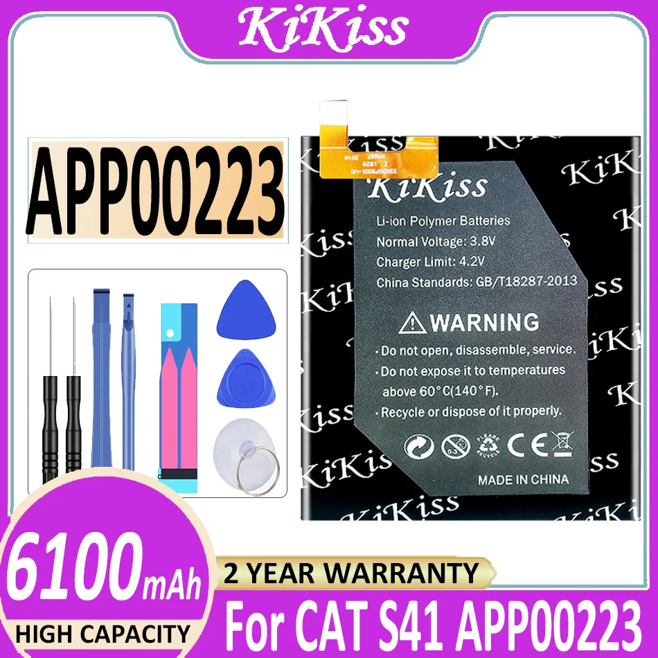 

Оригинальный аккумулятор KiKiss 6100 мАч, Сменный аккумулятор для CAT S41 APP00223, аккумулятор + трек №