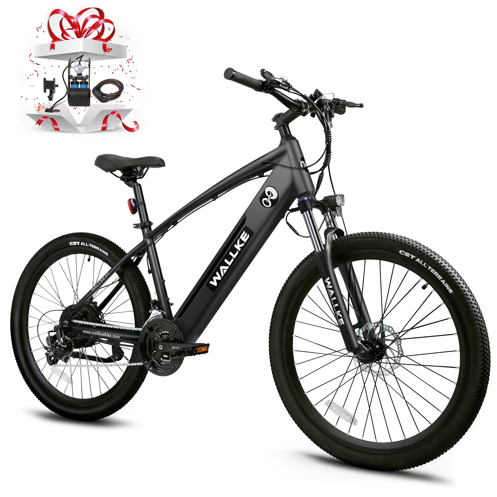 

Wallke F1 Electric Mountain Bike 500W BAFANG Motor 48V 10.4Ah LG Lithium Battery-UL Certified Shimano 21 Speed eBike