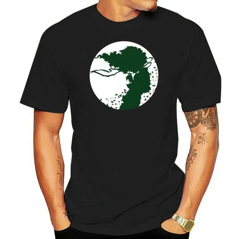 

Темно-зеленая Мужская футболка, хлопковая Футболка с круглым вырезом и короткими рукавами в стиле афро-самурая, дизайнерские футболки, летн...