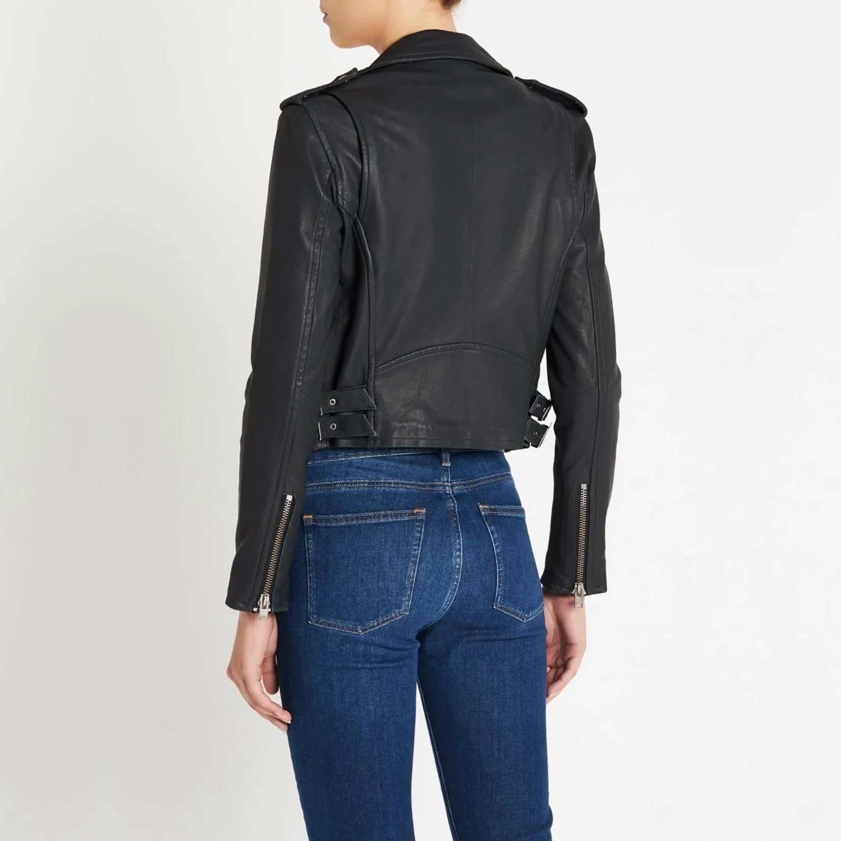 Французский 1R0 ПАРИЖ Женская Классическая локомотивная кожаная куртка Ashville из