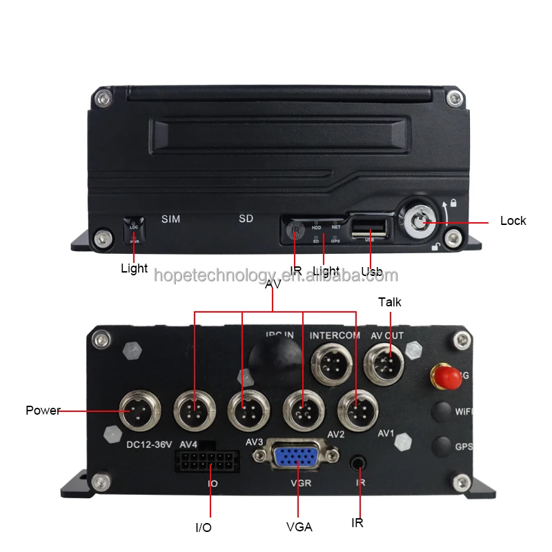 MDVR 4-канальный Full AHD водонепроницаемый жесткий диск 1080P GPS 4G мобильный