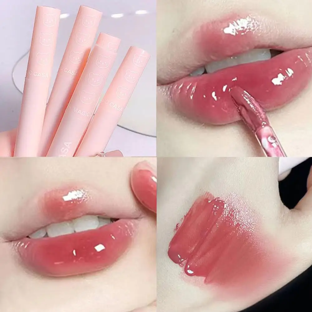 

New 6 Colors Mirror Jelly Lip Gloss Moisturizing Water Glossy Liquid Lipstick Waterproof Lasting Red Tint Lips Makeup Cosmetics