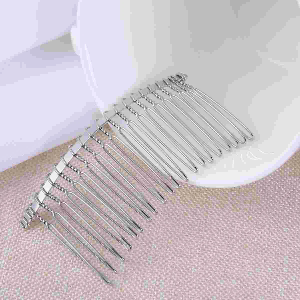 

Hair Combs Comb Clips Women Side Veil Metal Accessories Decorative Wedding Clip Wire Teeth Silver Slide Pin Bridal Clear Tooth