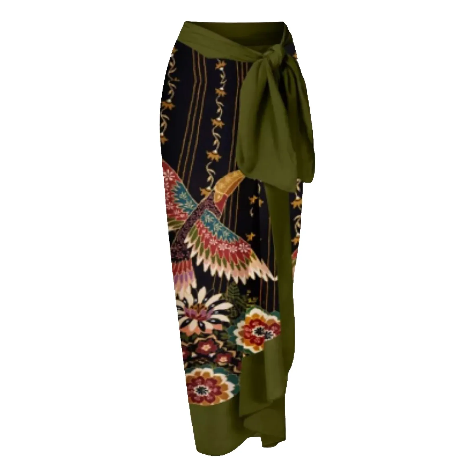 Boho Ethnic Two Piece Bikini Swimdress Suits Women Vintage V Neck Brazilian Swimwear Bathing Suit Beach Party Trajes De Baño