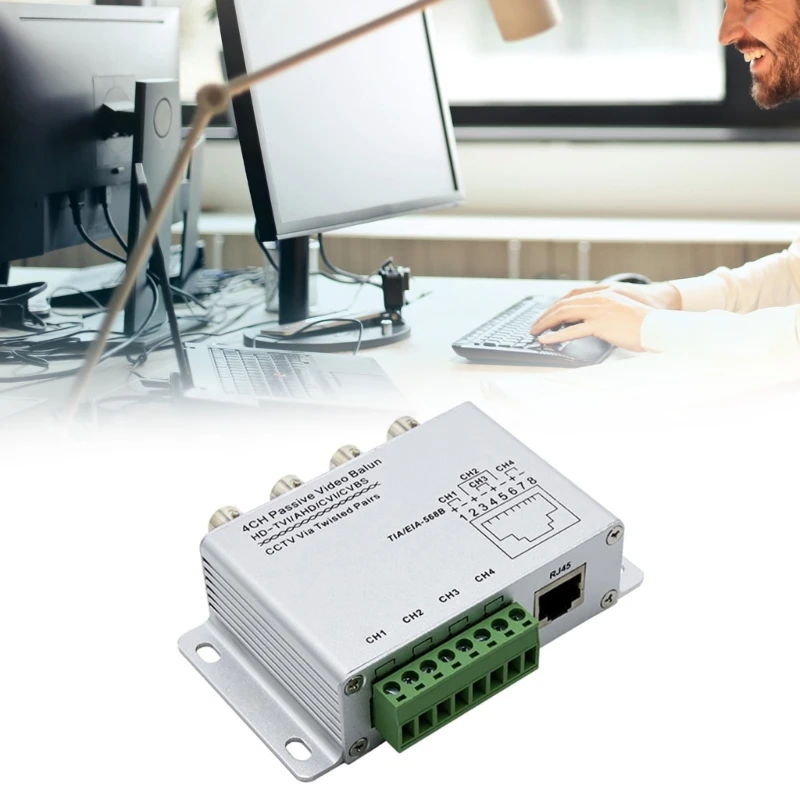 M17B 4-канальный пассивный видеобалун для камер CVI AHD CCTV через витые пары UTP BNC к RJ45