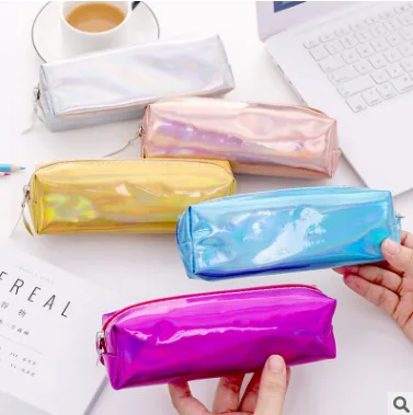 

Reflective Cool Laser Pencil Case Cute Student High Capacity Stationery Box Pencil Bag School Supplies Cute Stationary Supplies