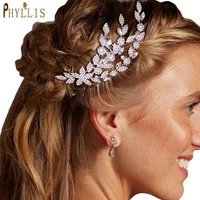 a472 zircon wedding accessories hair combs bridal side tiara bride hair jewelry ziconia headpiece wholesale women headdress