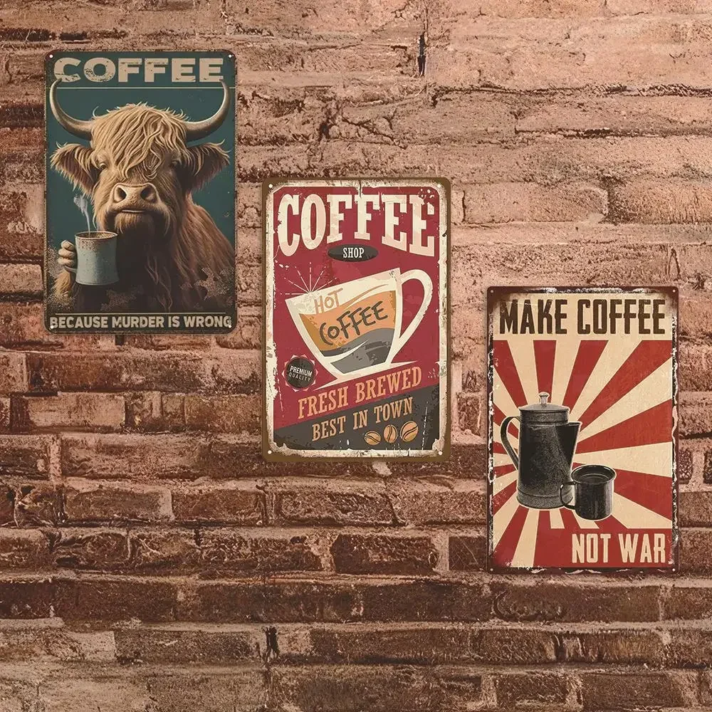 1 шт. металлическая ретро-вывеска для кофе винтажная вывеска дома кофейни бара