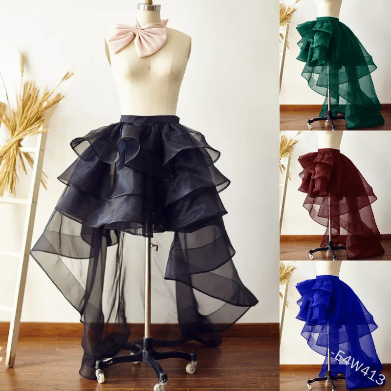 Женская юбка с юбкой-готикой Однотонная средневекового карнавала со шлейфом в