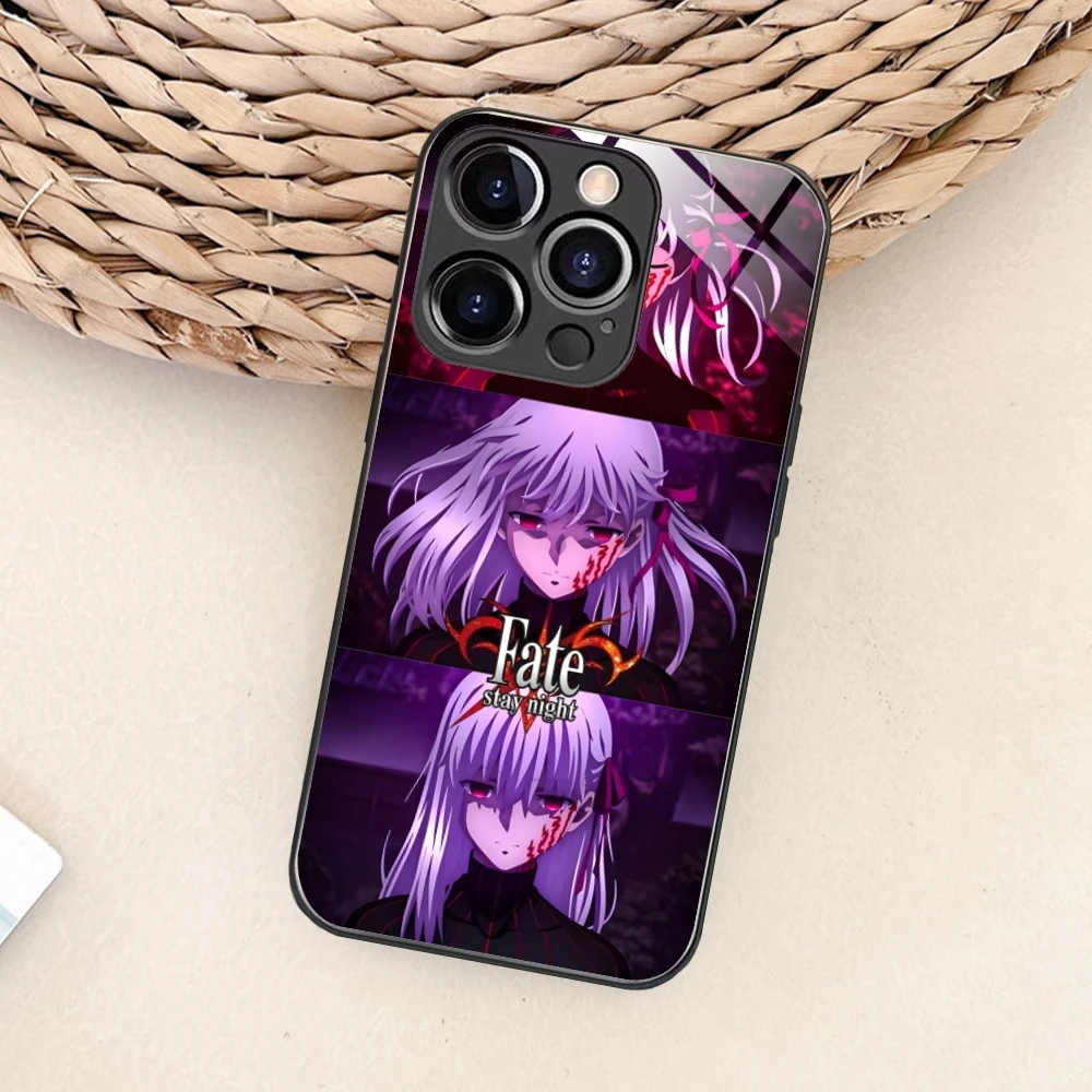 Fate Night Sakura Matou Cell Phone Case for iPhone 15 14 13 12 11 X XR XS 8 Pro Max Plus Mini PC Glass Cover Shell