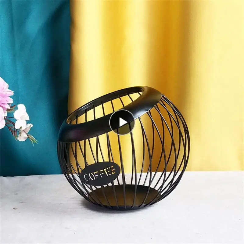 

Simple Fruit Storage Rack Strong Bearing Capacity Smooth Lines Iron Storage Basket Storage Supplies Coffee Capsule Storage Rack