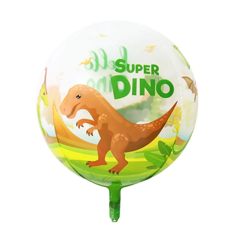 

4D круглый, 22 дюйма, мультяшная фотография, украшение дня рождения ребенка, джунгли, тигр, динозавр, слон, детская ванна