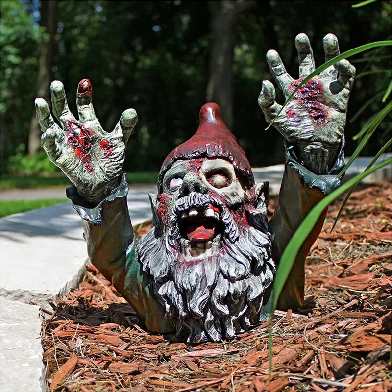 

Resin Cartoon Horror Zombie Dwarf Statue Decoration DIY Outdoor Garden Landscape Ornament Home Figurines Miniature Craft