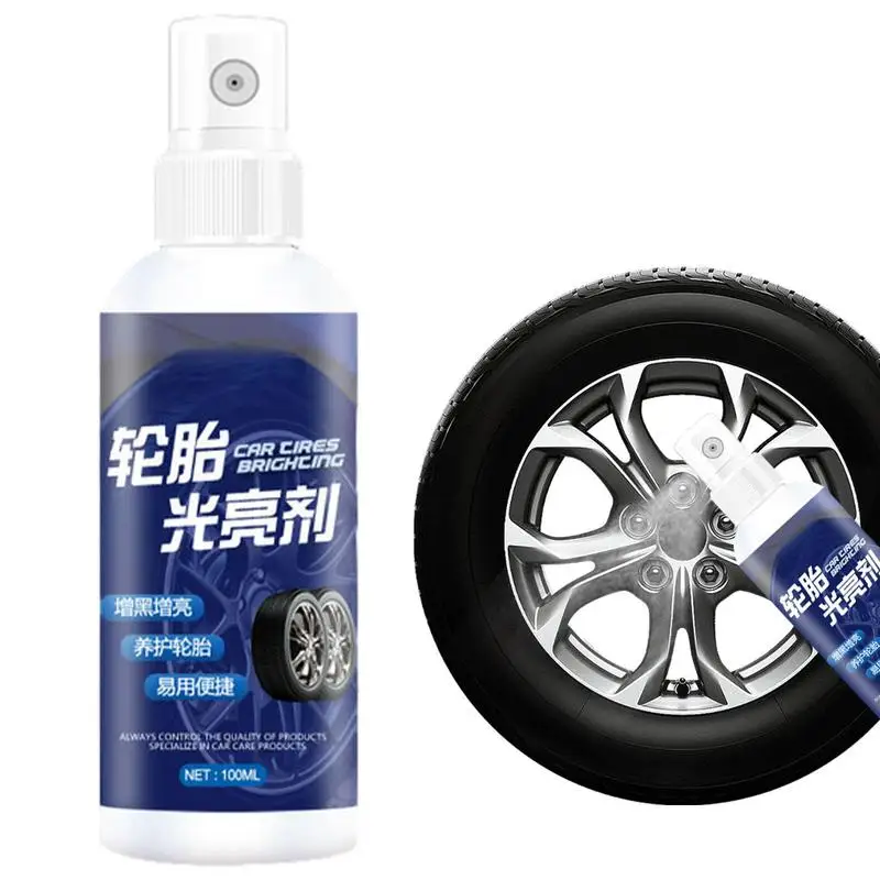 

Car Wash Wax Tire Wheel Sprayable Extra Glossy Tire Shine Works On Rubber 100ml Tire Coating Refurbishing Spray Safe For Cars