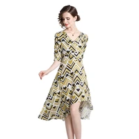 2022 summer new style stunning temperament gentle style design sense of niche print dress