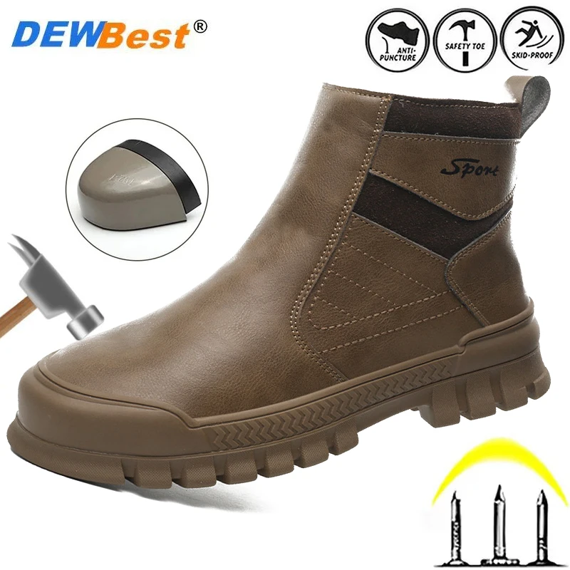 Мужская резиновая подошва износостойкая обувь для строительной площадки зимняя