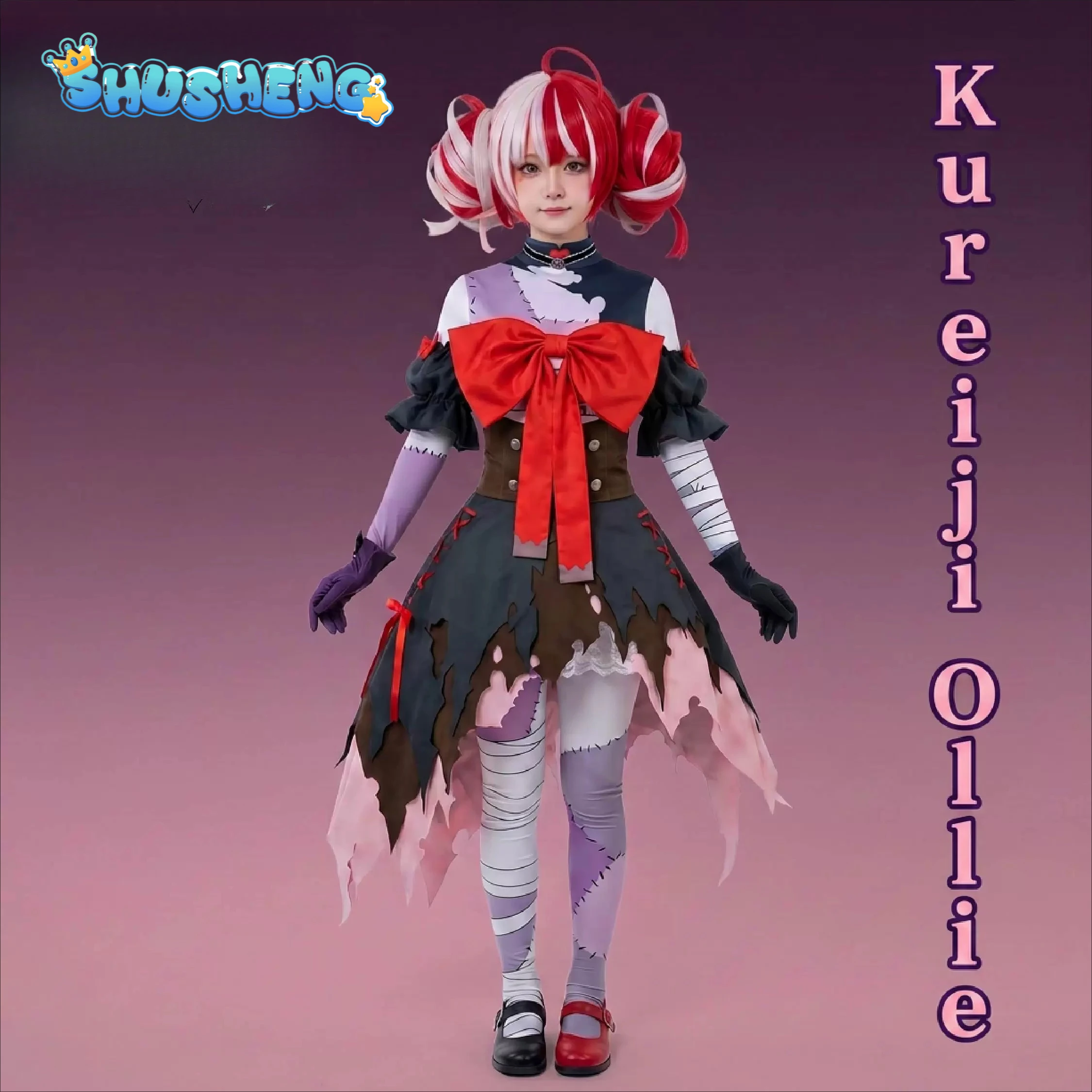 Фото Костюм для косплея Kureiji Ollie Hololive, аниме-костюм Vtuber, забавная униформа для цирка, Хэллоуина, карнавала, новая модная униформа для мужчин и женщин №1