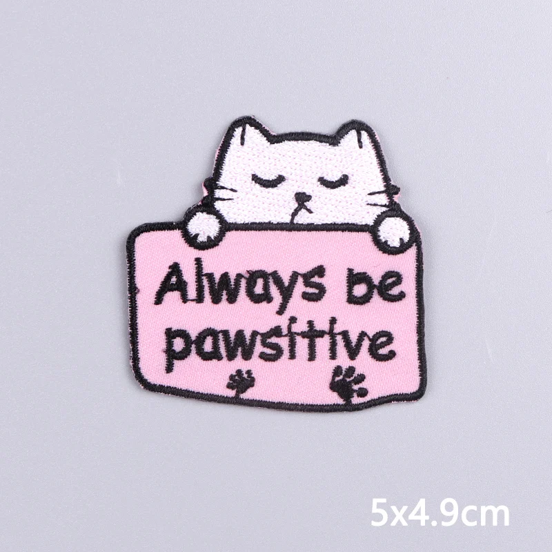 Аппликация с милым котом вышитые нашивки для одежды наклейки Мультяшные