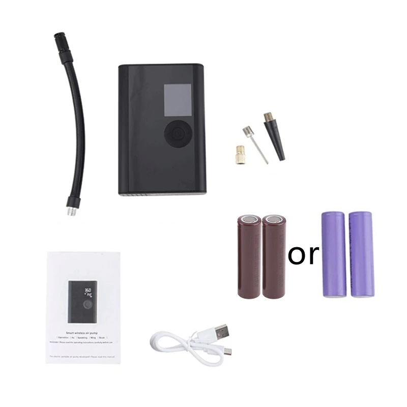 

Портативный автомобильный воздушный компрессор, 6000 мАч, ЖК Цифровая СВЕТОДИОДНАЯ подсветка, электрический беспроводной насос для накачки ...