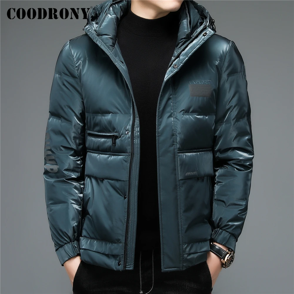 COODRONY Brand Winter Thick Warm Hooded Parka Coat 90% White Duck Down Jacket Men Clothing Big Pocket Windbreaker Overcoat Z8164