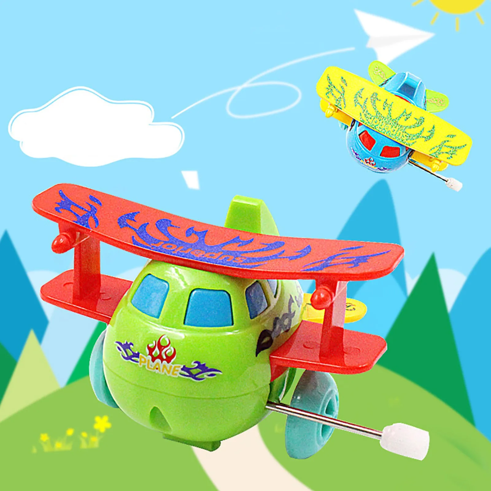 

Мультяшный свернутый самолёт, маленькая игрушка, заводная игрушка, новинка, игрушка, детское рождественское настольное украшение, новинка, ...