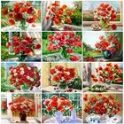 Алмазная живопись HUACAN, ваза, цветок, 5D, Алмазная мозаика сделай сам, Мак, полный набор для вышивки, украшение для дома