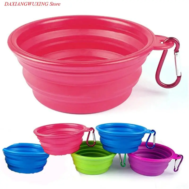 

Foldable Dog Cat Pet Travel Food Feeding Bowl Water Dish Portable Silicone Bowl