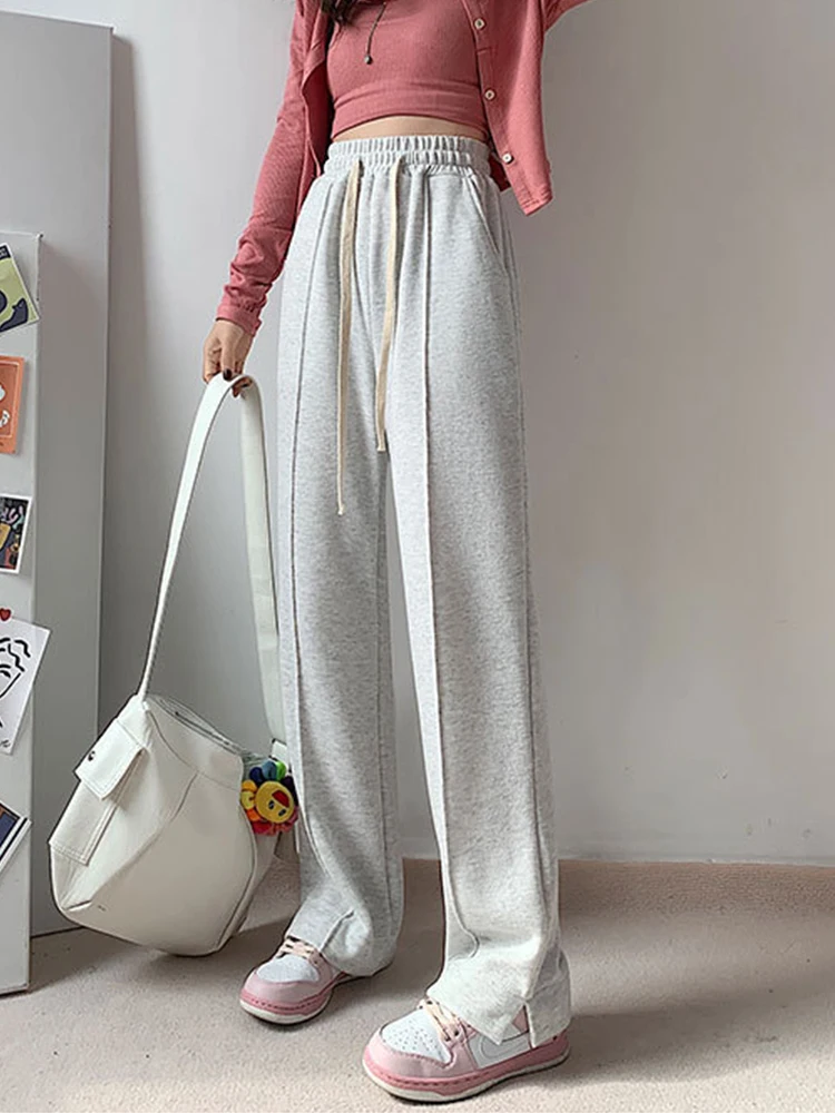 

Женские брюки, спортивные штаны с широкими штанинами, джоггеры, лето 2022, тонкие длинные брюки оверсайз с высокой талией, повседневные уличные штаны в Корейском стиле Y2K