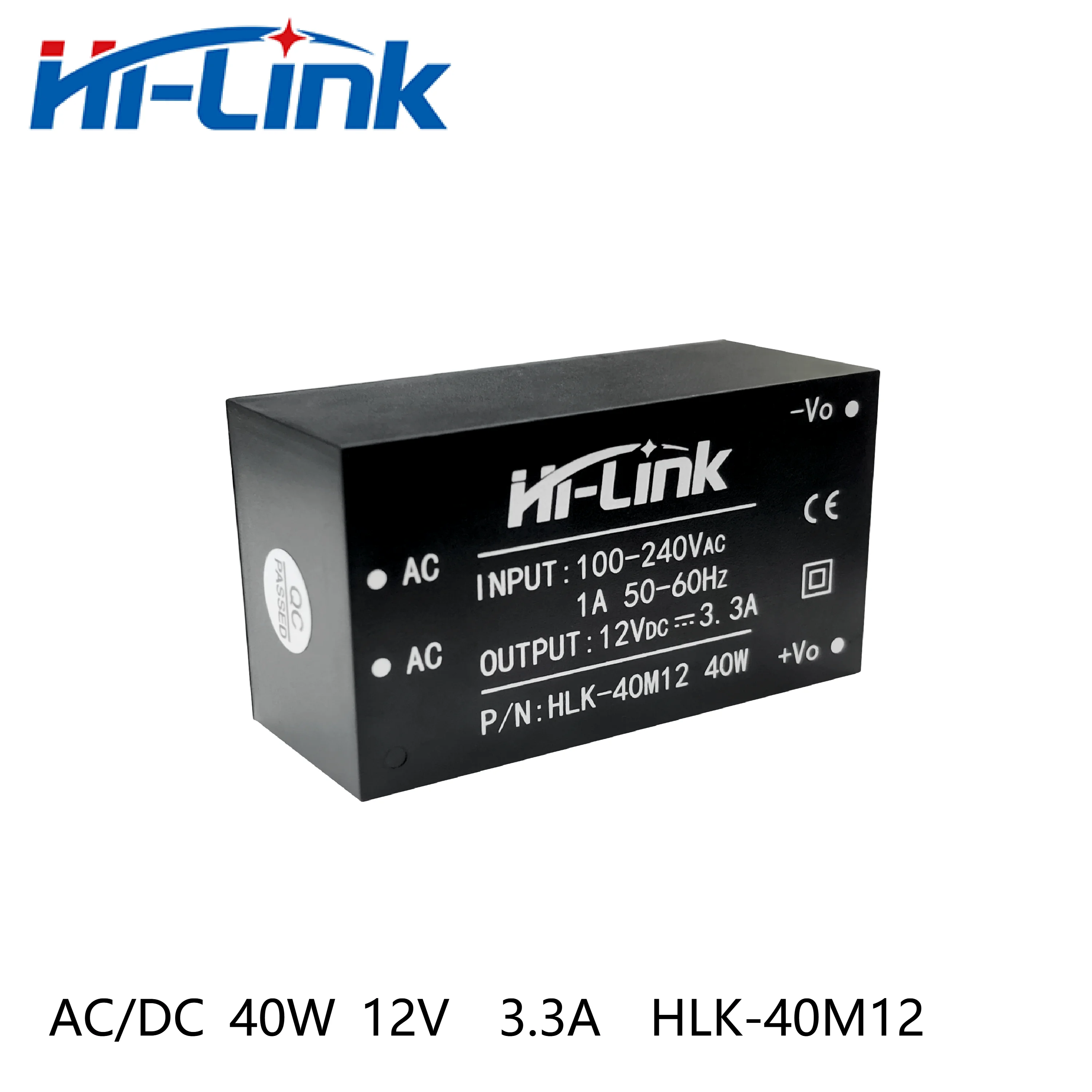 

Hi-Link HLK-40M12 mini size high efficiency safety isolation 12V 40W 3.3A output AC/DC power transformer