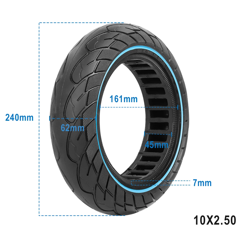 10inch Electric Scooter Shock-absorbing Soild Tire for Segway Ninebot Max G30 G30D E-Scooter 60/70-6.5 Hollow Honeycomb Wheel images - 6