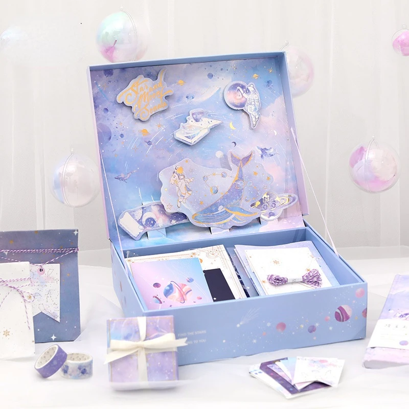 

High-quality Gift Box Set Large Net Red Creative Ins Wind Birthday Hand Book Girl Heart Notebook Party Gift