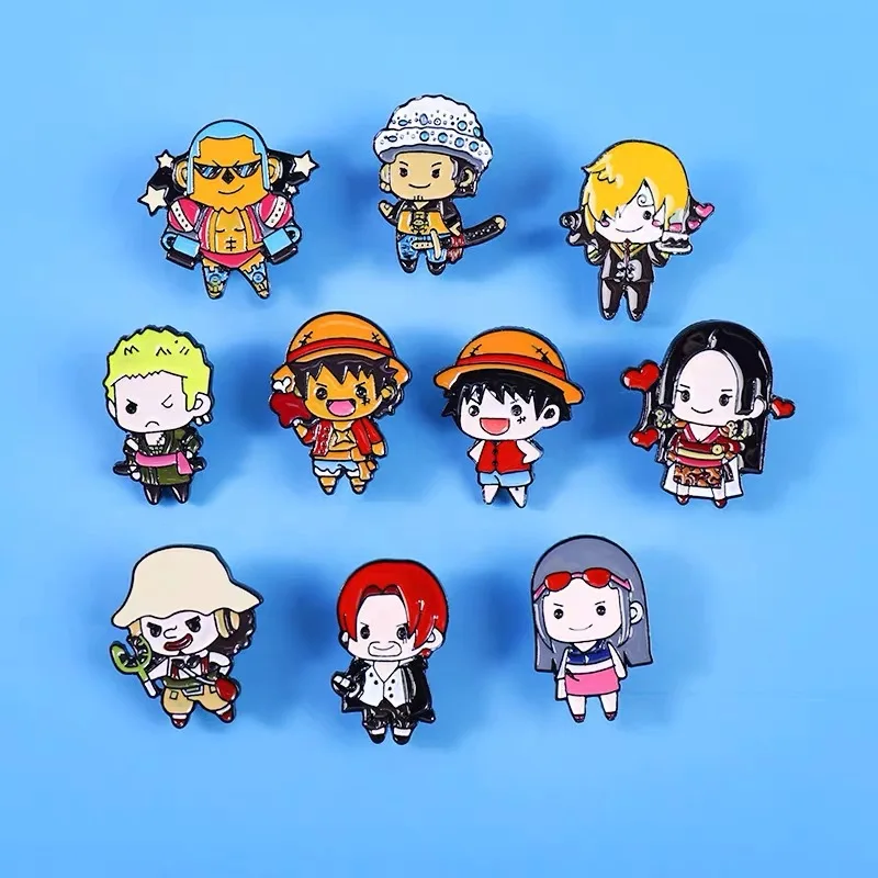 

One Piece Anime Figure Enamel Pin Anime Characters Cartoon Brooches Badge Backpack Gift Friends Jewelry Wholesale Children Toys