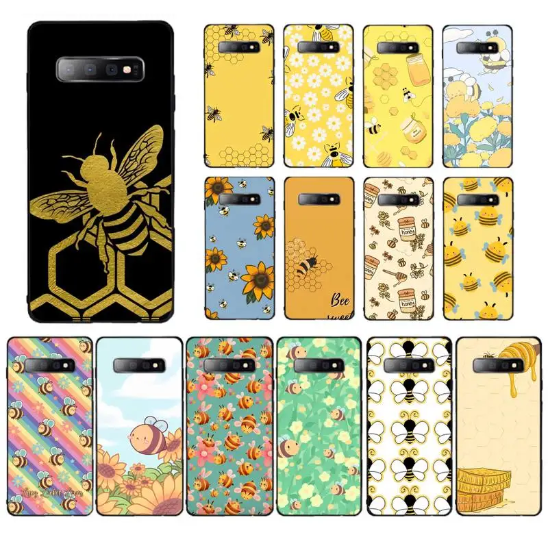 

Bee Art Print cute cartoon floral Phone Case for Samsung S10 21 20 9 8 plus lite S20 UlTRA 7edge