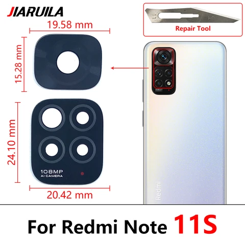 Новый объектив для камеры с клеем для Xiaomi Redmi Note 11 Pro + Plus 5G 11T 5G 11S 11E, стекло для камеры с инструментом для ремонта
