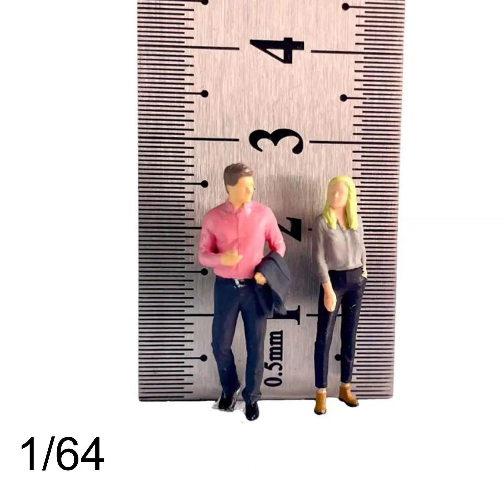 2 штуки, 2 фигурки людей в масштабе 164, миниатюрные модели для рукоделия, бизнесмен и дама, для кукольного домика (art.: 3920cc9899aee) - 3920cc9899aee