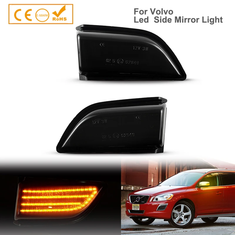 

2pcs Side Wing Rearview Mirror Blinker Indicator For Volvo XC60 2008-2013 Car Accsesories LED Dynamic Turn Signal Light 31217288
