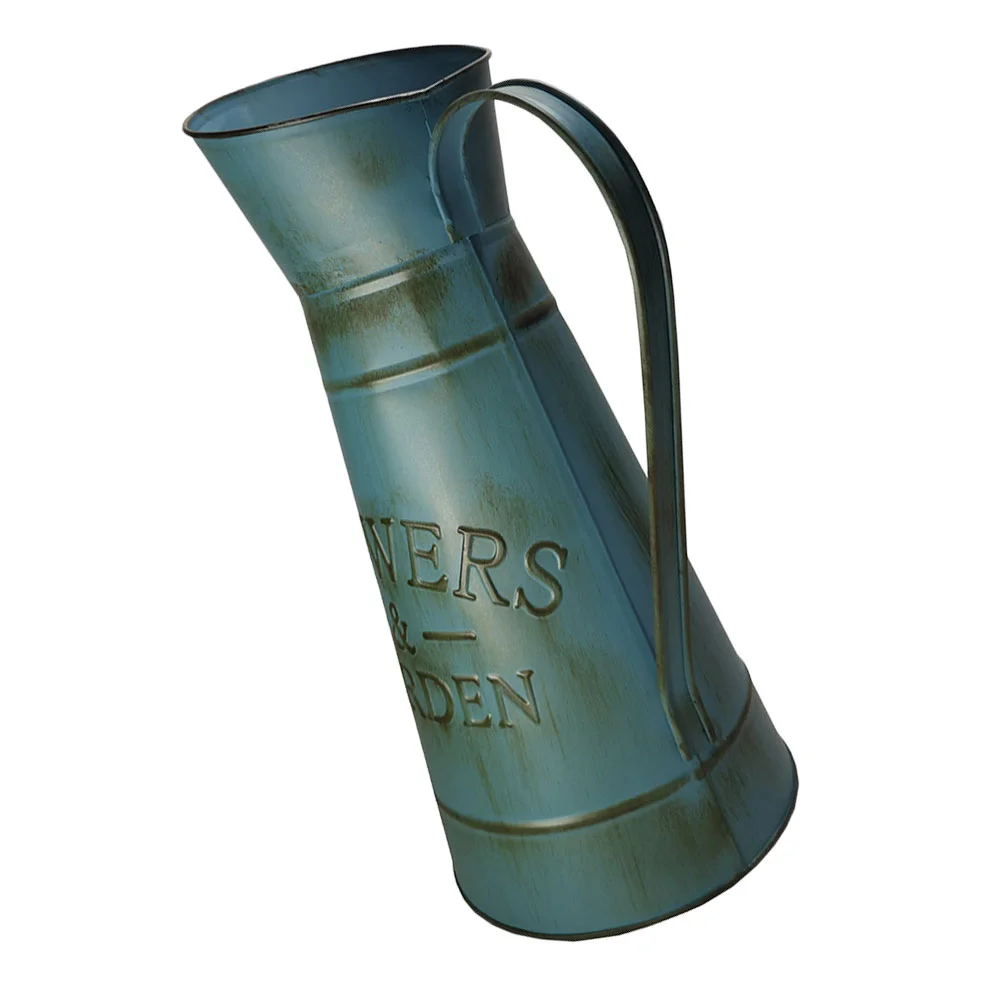 

Vase Flower Metal Bucket Rustic Jug Pitcherfarmhouse Shabby Can Galvanized Chic Vases Vintage Flowersiron Decorative Pot