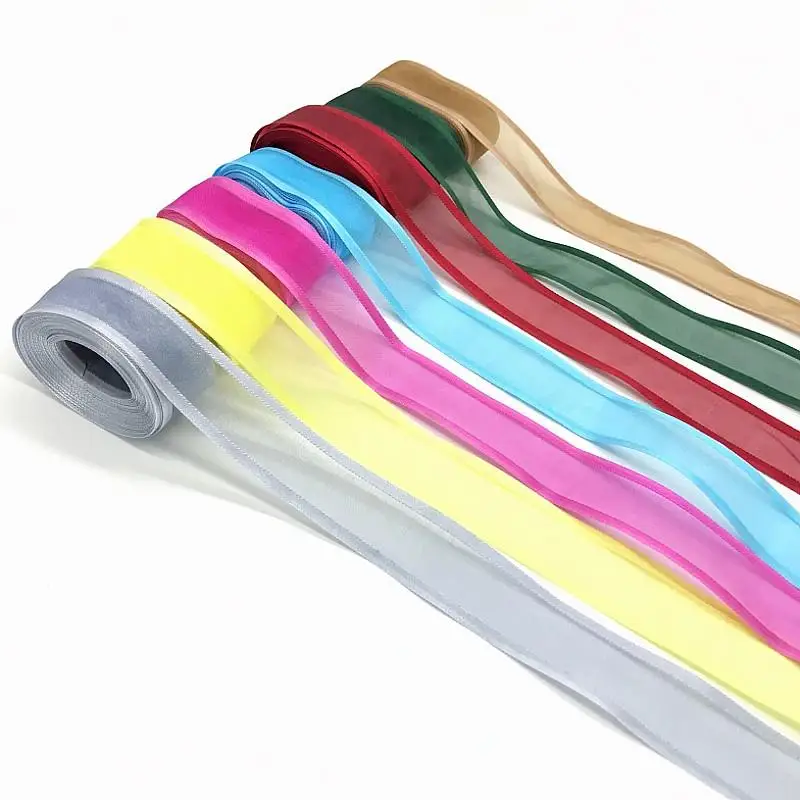 

5M 2.5CM Satin Edge Organza Ribbon Fabric For DIY Hair Bow Gift Wrapping Wedding Christmas Decoration Handmade Crafts