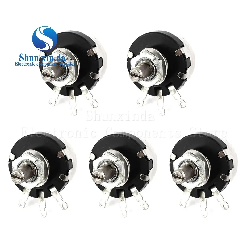 Круглый металлический вал WX110 WX010 1 Вт 22 100 220 470 Ом 1K 2 K 3 4 7 10K 22K контакта 6 мм