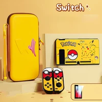 kawaii anime pickchu switch storage bag protective case with tempered film ns game console shell oled anti fall protection bag