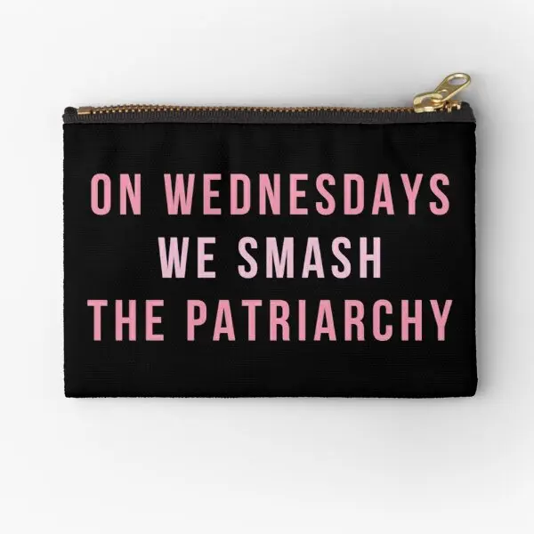 

On Wednesdays We Smash The Patriarchy Zipper Pouches Socks Packaging Coin Key Women Wallet Pocket Small Cosmetic Panties