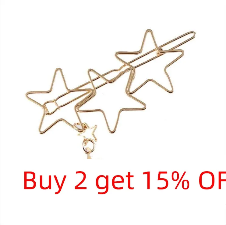 Современные стильные геометрические заколки для волос женщин золотые