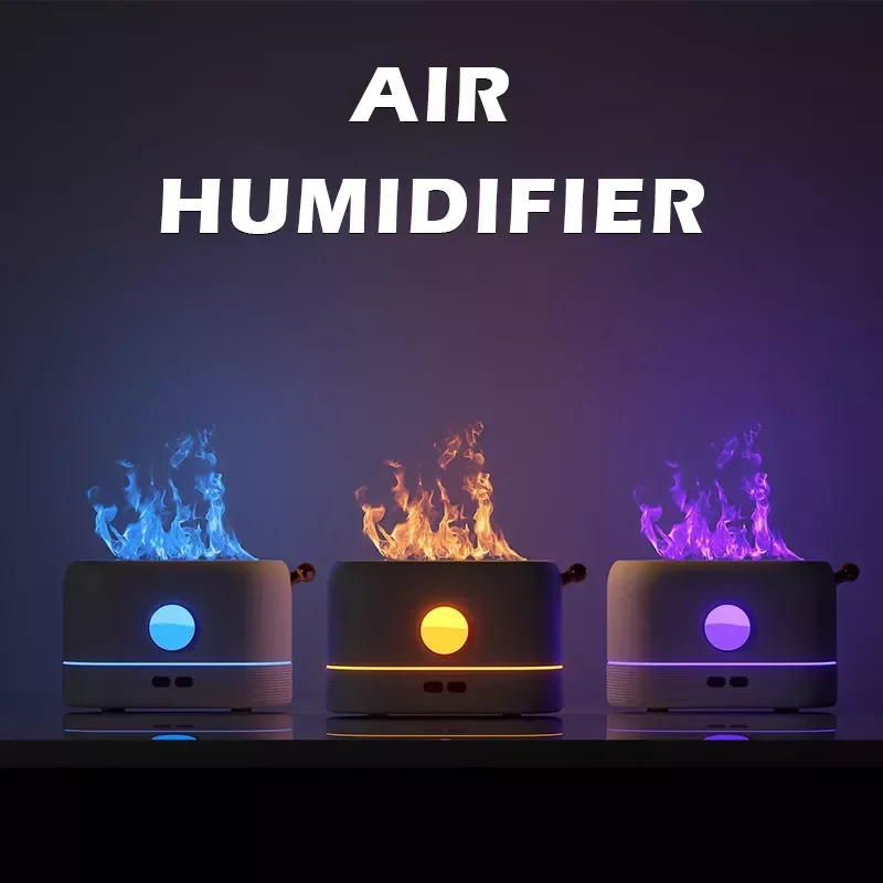 

2022NEW Humidifier USB Diffuser with Flame Aroma Diffuser Ultrasonic Air Humidifier Home Office Fragrance Soothing Sleep Nebuliz