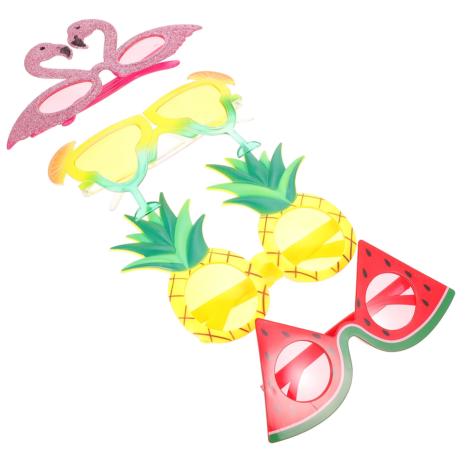 

4Pcs Party Glasses Plastic Glasses Toys Costume Glasses Creative Hawaii glasses for Beach Hawaii Party