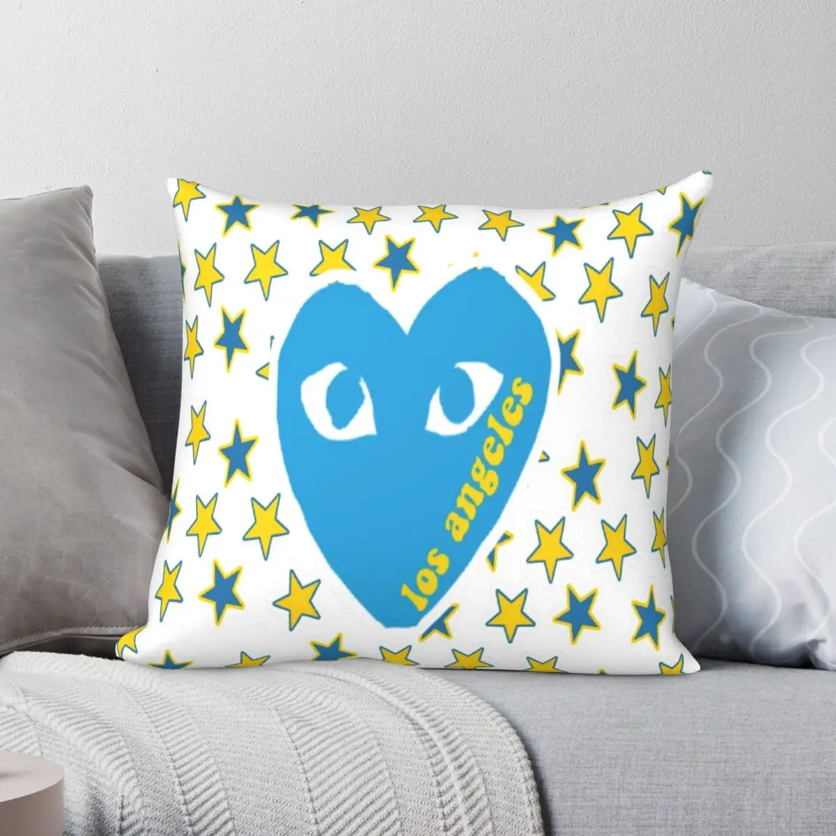 Квадратная подушка Ucla в форме сердца, чехол из полиэстера и льна, бархатная креативная Декоративная Подушка на молнии, чехол для подушки