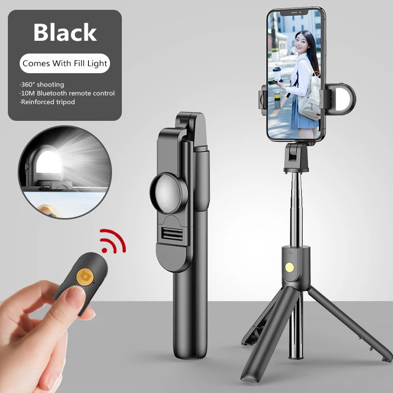 

Wireless Bluetooth 4.0 Fill Light Selfie Stick Foldable Mini Tripod Expandable with Bluetooth Remote Control for Xiaomi Huawei