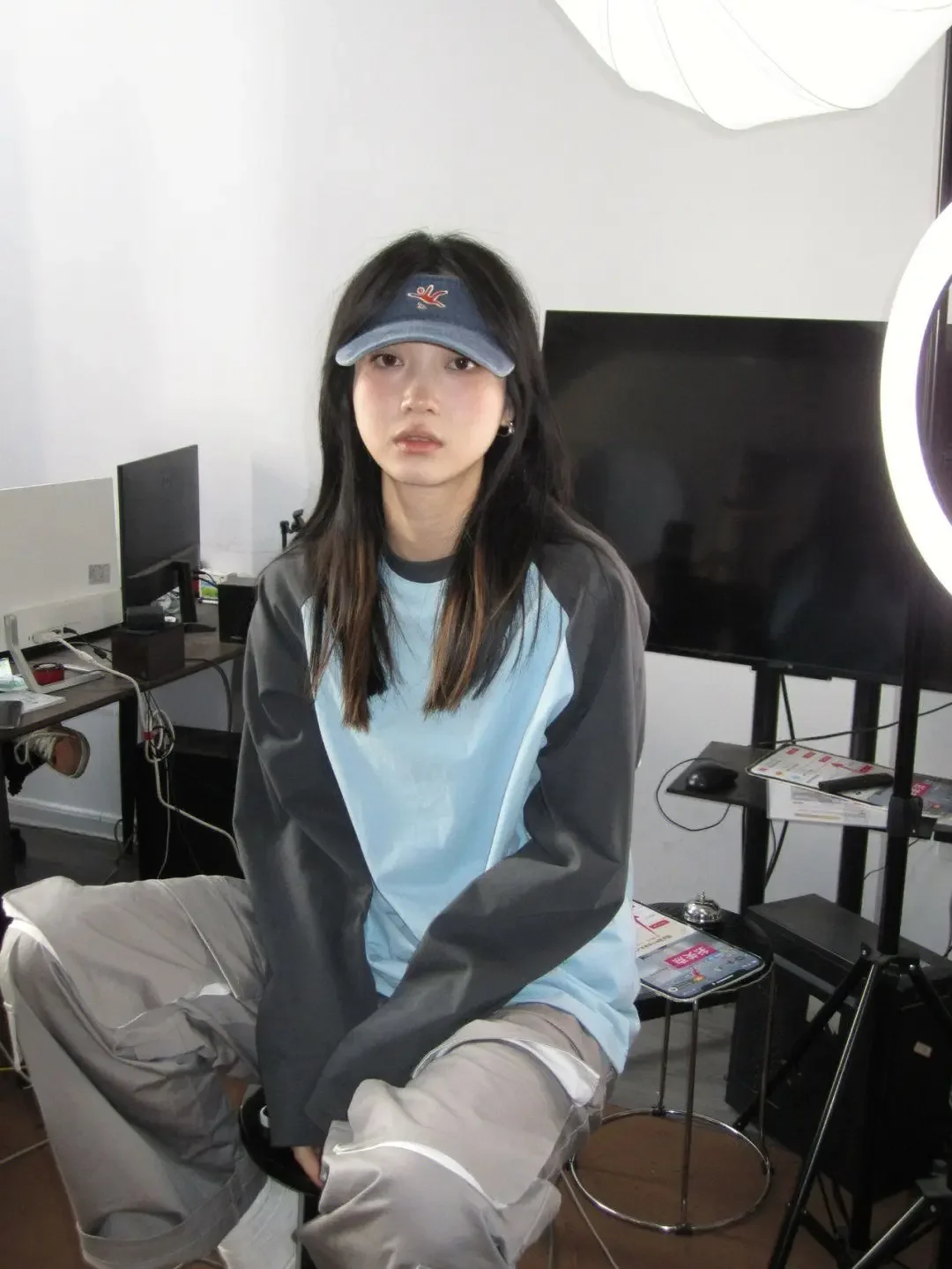 Корейская модная лоскутная футболка большого размера женские винтажные топы с