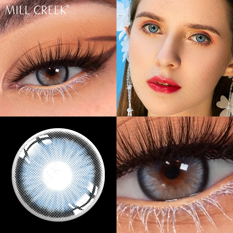 contact lenses for eyes myopia yearly one pair colored lenses soft dioptric eye contacts with color blue grey prescription lens free global shipping