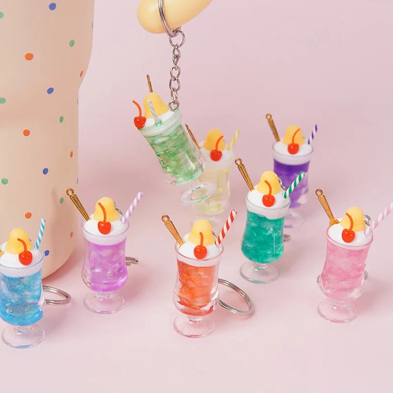 Yeni Simülasyon Dondurma Kabı Model Anahtarlık Kolye Şirin Dondurma Kabı Kolye Anahtarlık Parti Hediyesi Takı