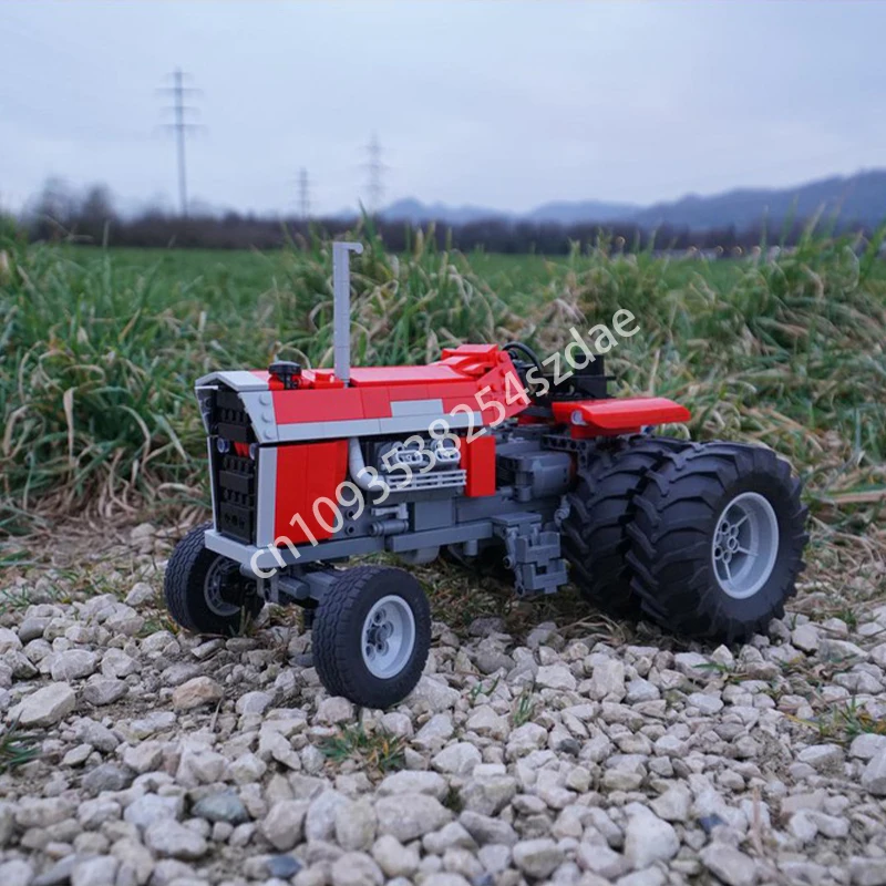 981 шт. MOC Traffic RC Massey Ferguson 1155 V8 Технология Модель Строительные блоки Укладка